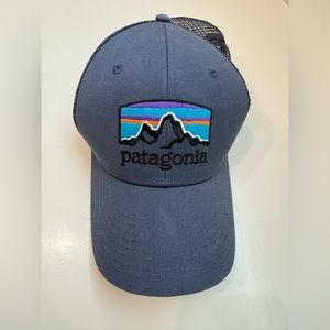 Patagonia blue p-6 logo hat one side fits all